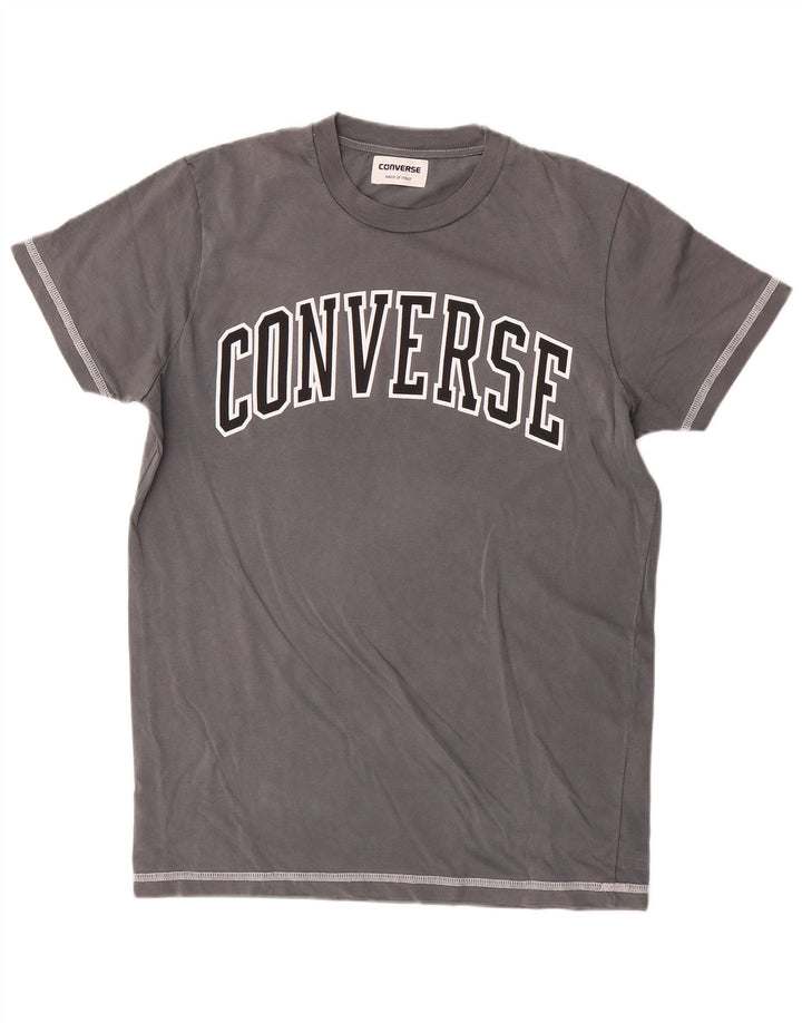 Converse Herren-T-Shirt mit Grafik, Größe S, Grau, Baumwolle