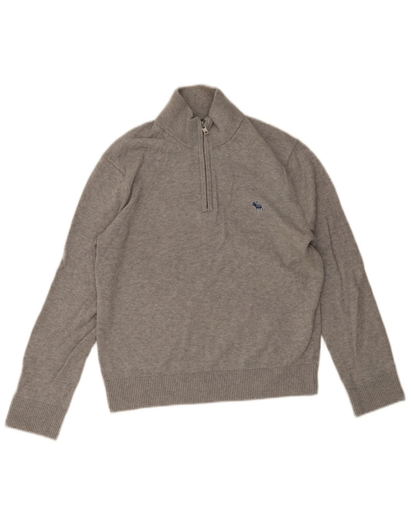 ABERCROMBIE & FITCH Damen-Pullover mit Reißverschluss, UK 6, XS, Grau meliert