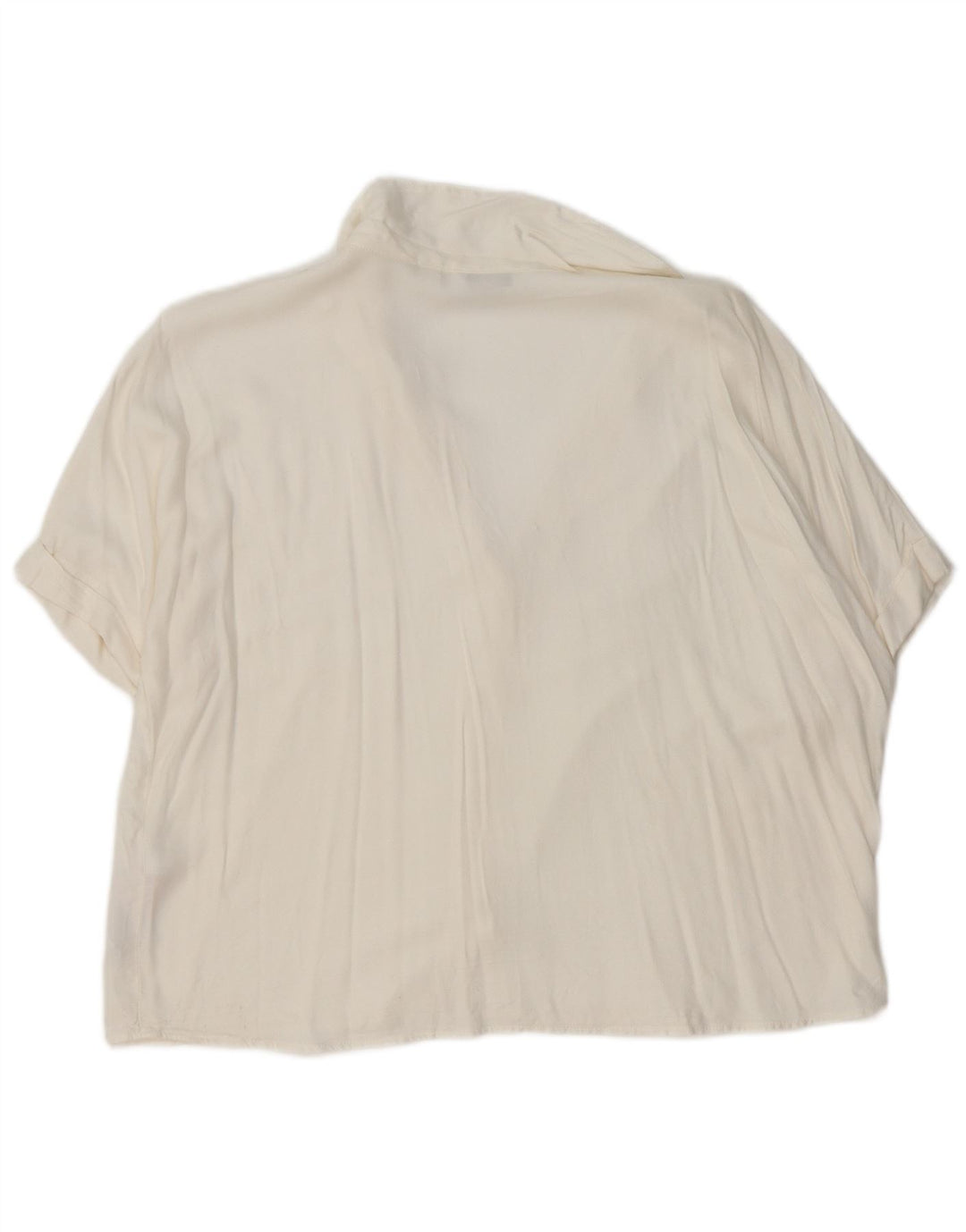 JACK WILLS Damen Kurzarm-Hemdbluse UK 12 Mittelweiße Viskose