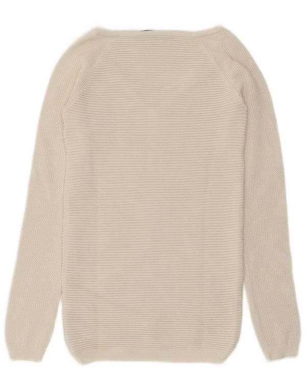 Guess Damen-Pullover mit V-Ausschnitt, UK 4 XS, weiße Viskose