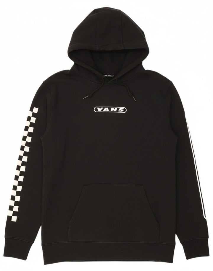 VANS Mens Graphic Hoodie Jumper Small Black Cotton