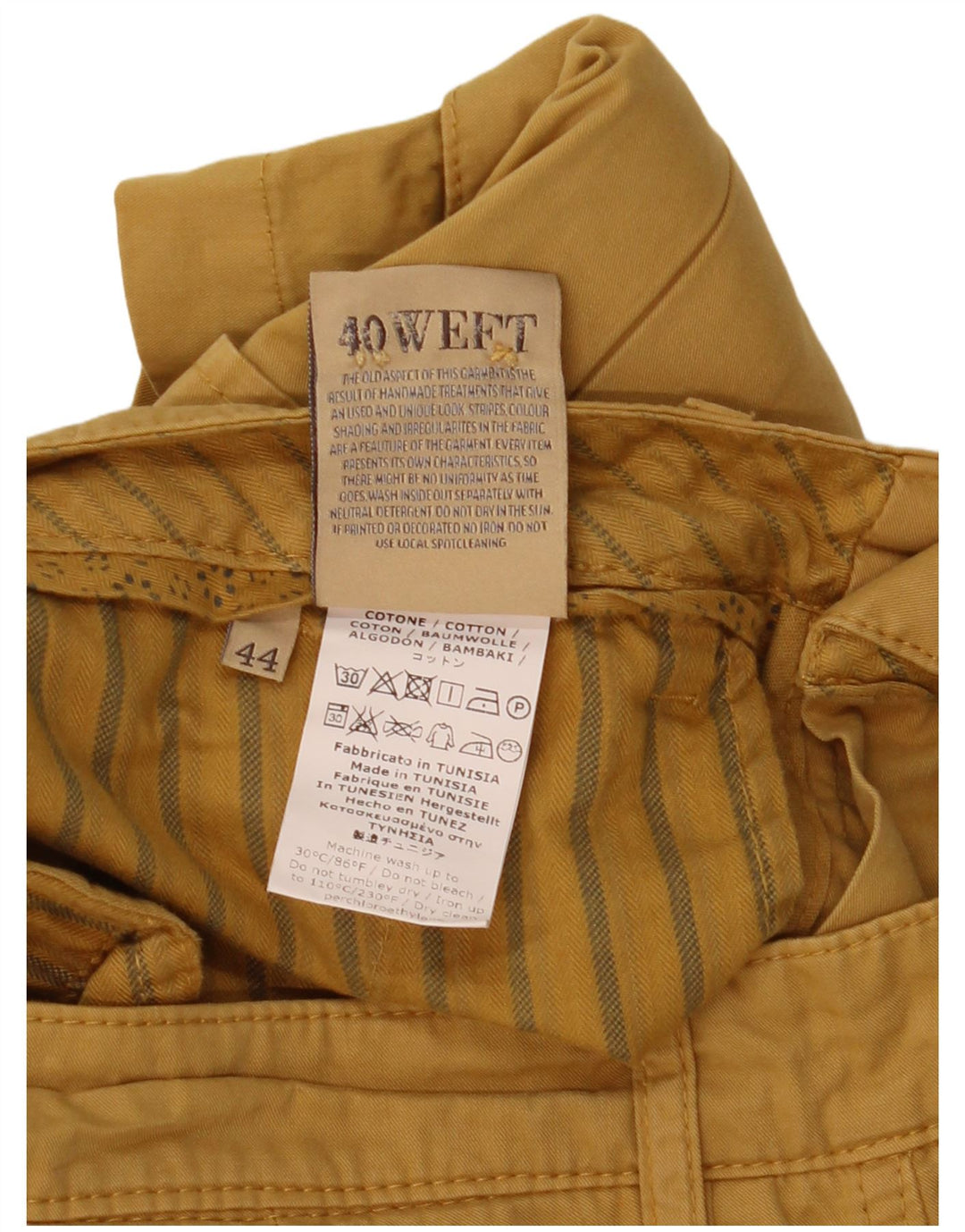 40Weft Herren Cargo Shorts IT 44 XS W32 Braune Baumwolle