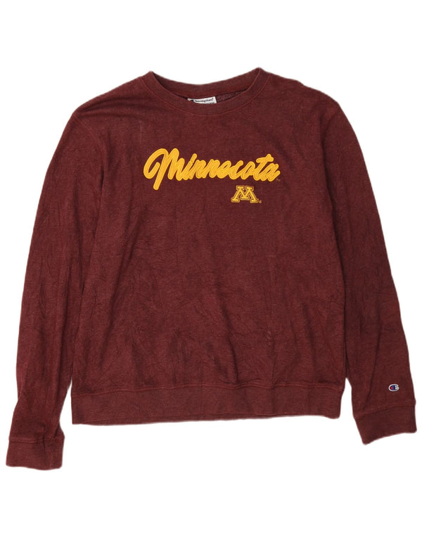 Champion Womens Minnesota Graphic Sweatshirt Jumper UK 16 Large Burgundy