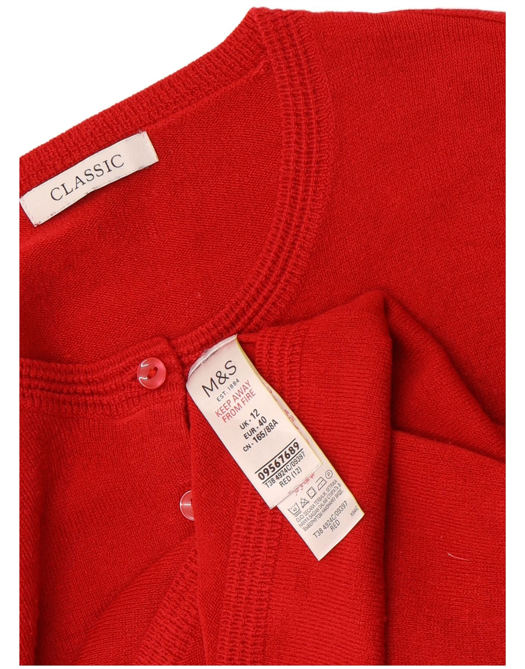 Marks & Spencer Damen-Cardigan mit klassischer Passform, Gr. 12, Mittelrot