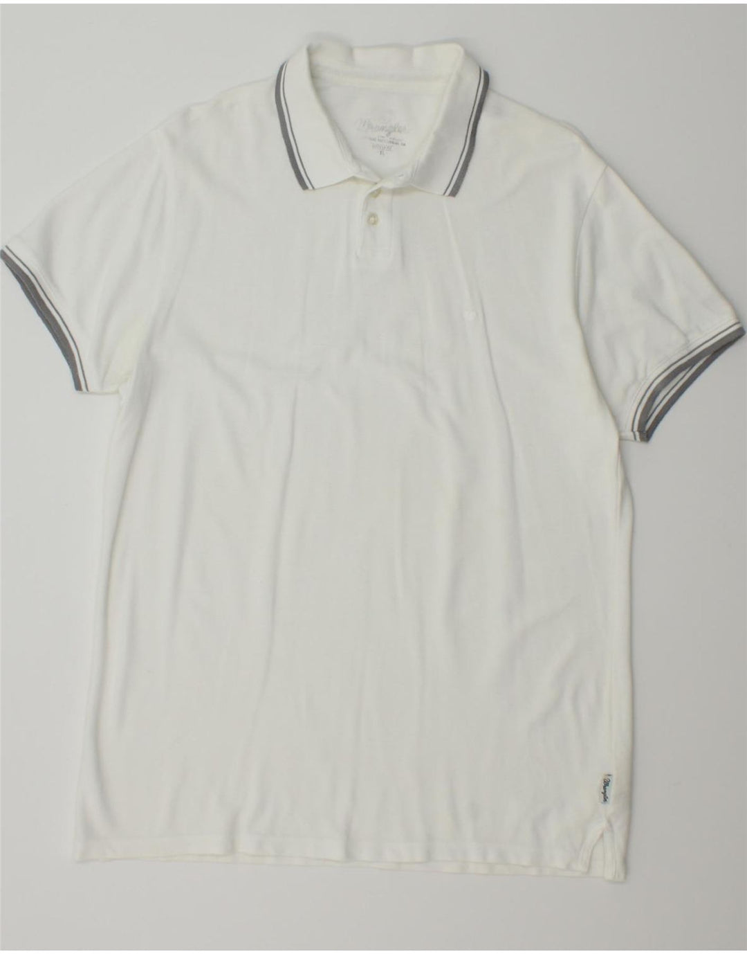 WRANGLER Mens Regular Fit Polo Shirt XL White Cotton Vintage Wrangler and Second-Hand Wrangler from Messina Hembry 