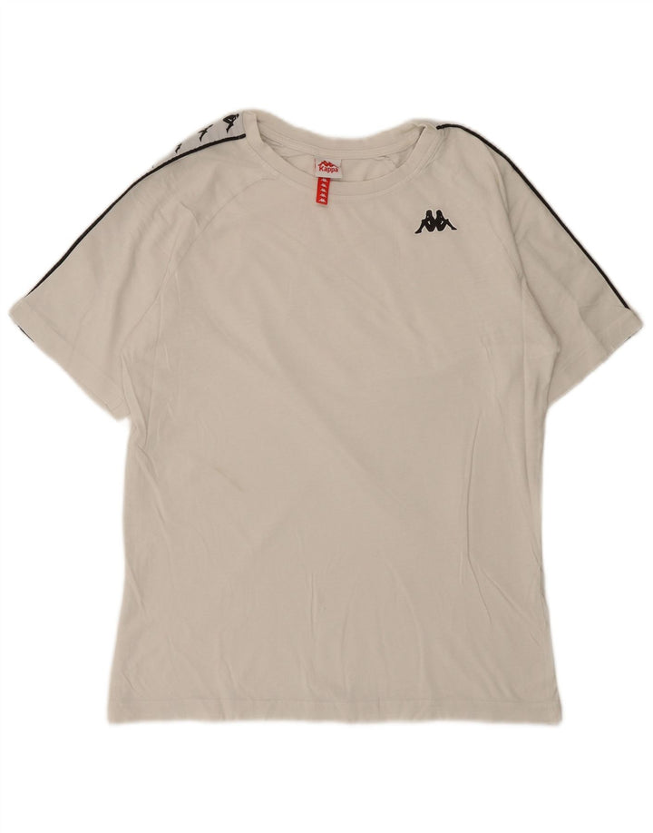 Kappa Herren Grafik T-Shirt Top Small Weiß