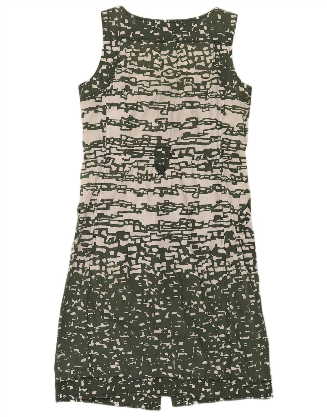 MARELLA Damen Ärmelloses Hemdkleid UK 12 Mittelgrün Geometrisch