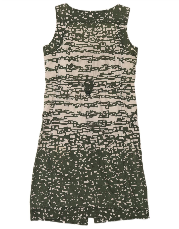 MARELLA Damen Ärmelloses Hemdkleid UK 12 Mittelgrün Geometrisch