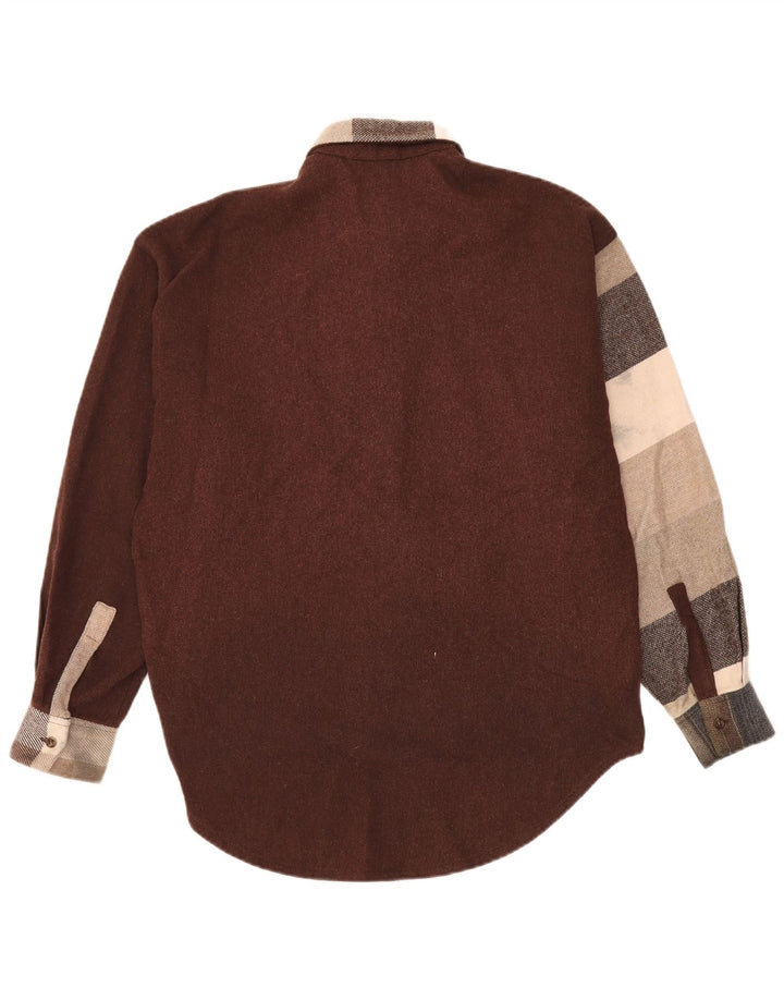 Vintage Herren-Flanellhemd, groß, mehrfarbig, Farbblock