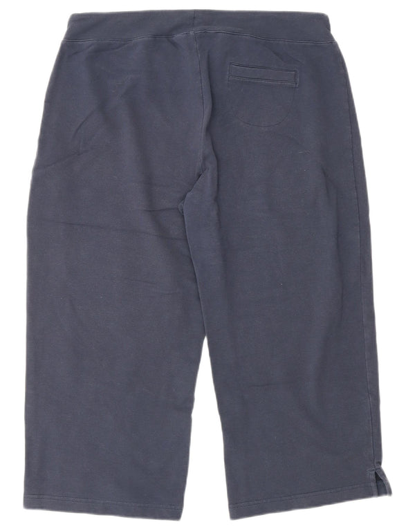 ELLESSE Womens Capri Tracksuit Trousers UK 12 Medium  Navy Blue Cotton