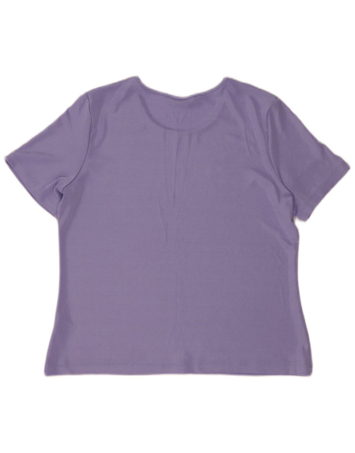 Marks & Spencer Damen T-Shirt Top UK 16 Large Lila Polyester
