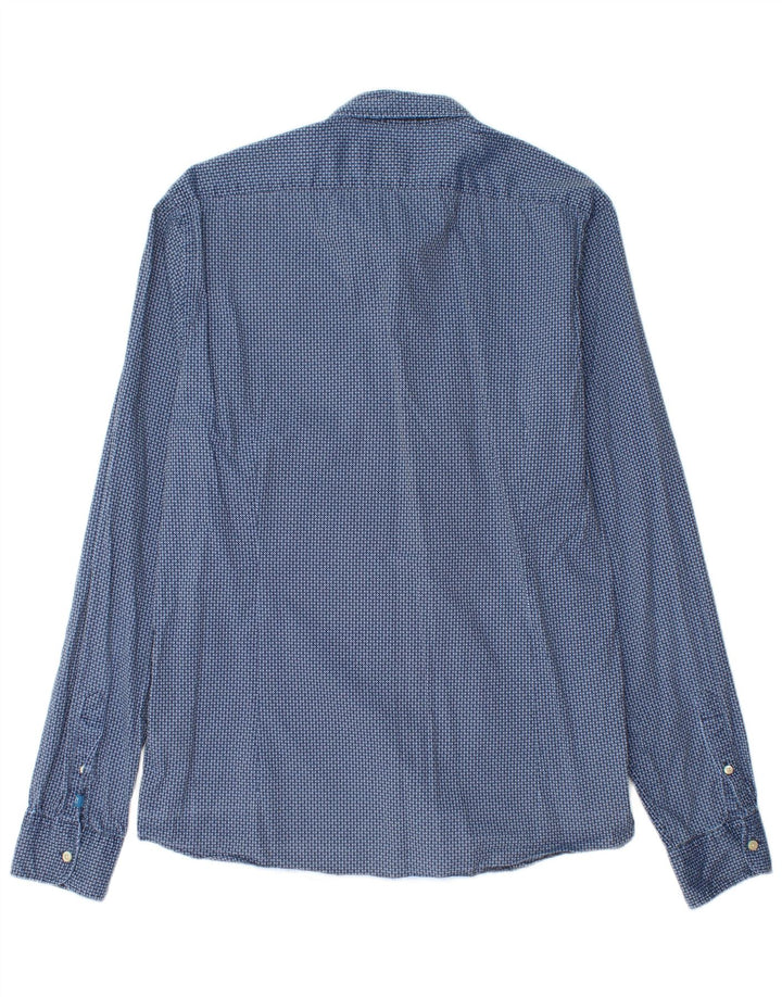 Scotch & Soda Slim-Hemd für Herren, groß, blau, geometrisch, Baumwolle