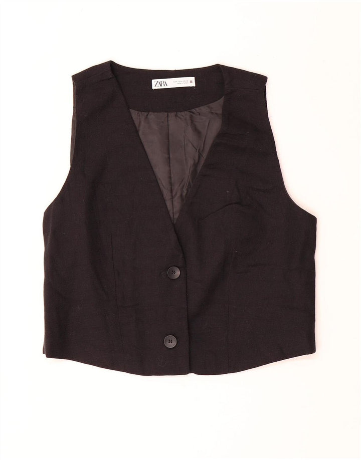 Zara Damen Weste UK 10 Small Schwarz