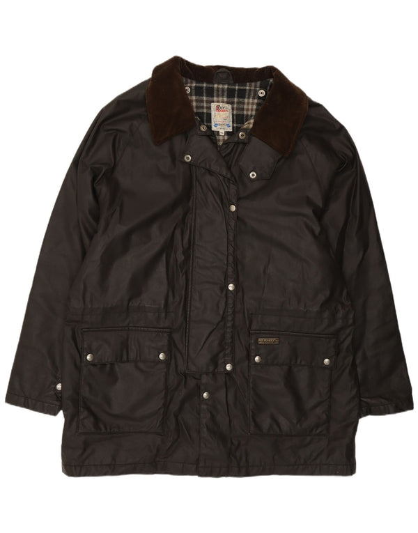 Roy Rogers Herrenjacke aus gewachster Baumwolle, UK 42, XL, braune Baumwolle