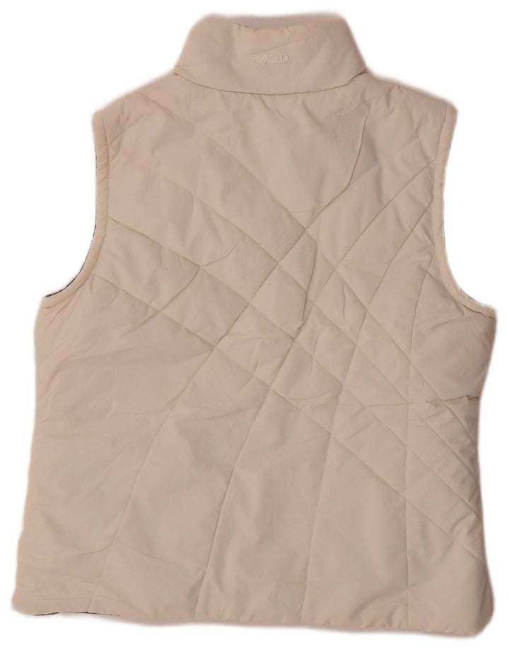 Izod Damen wendbare wattierte Weste UK 12 Mittelweiß