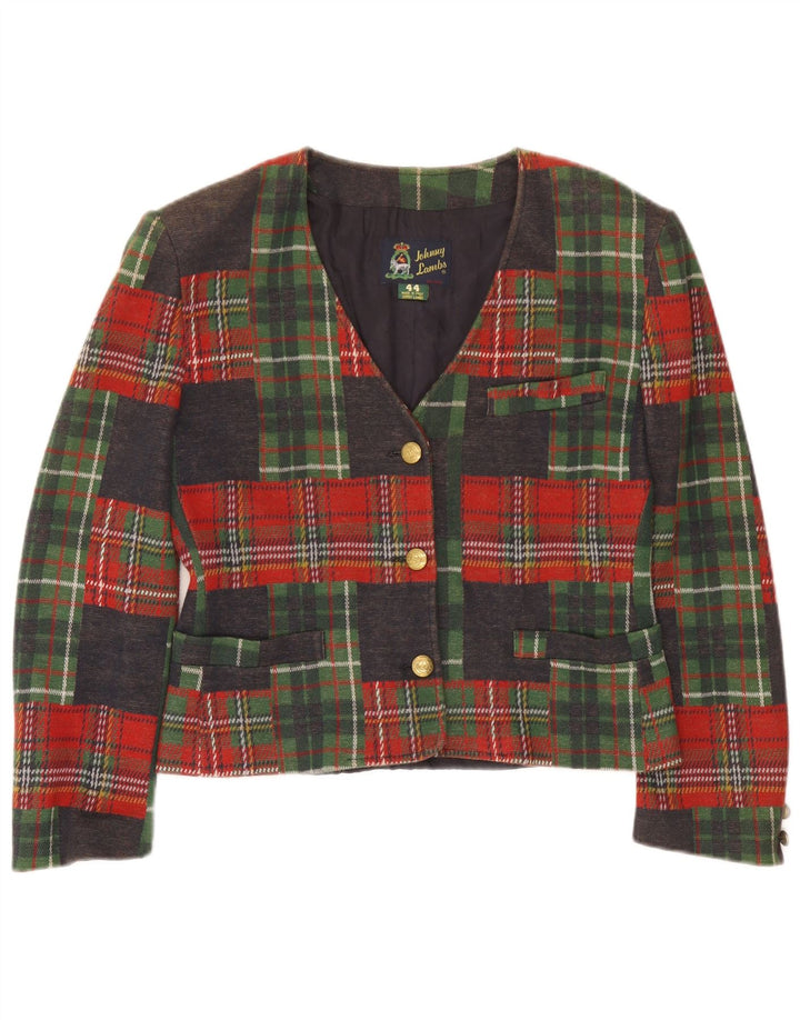 Johnny Lambs Damen Crop Blazer Jacke IT 44 Medium Mehrfarbig kariert