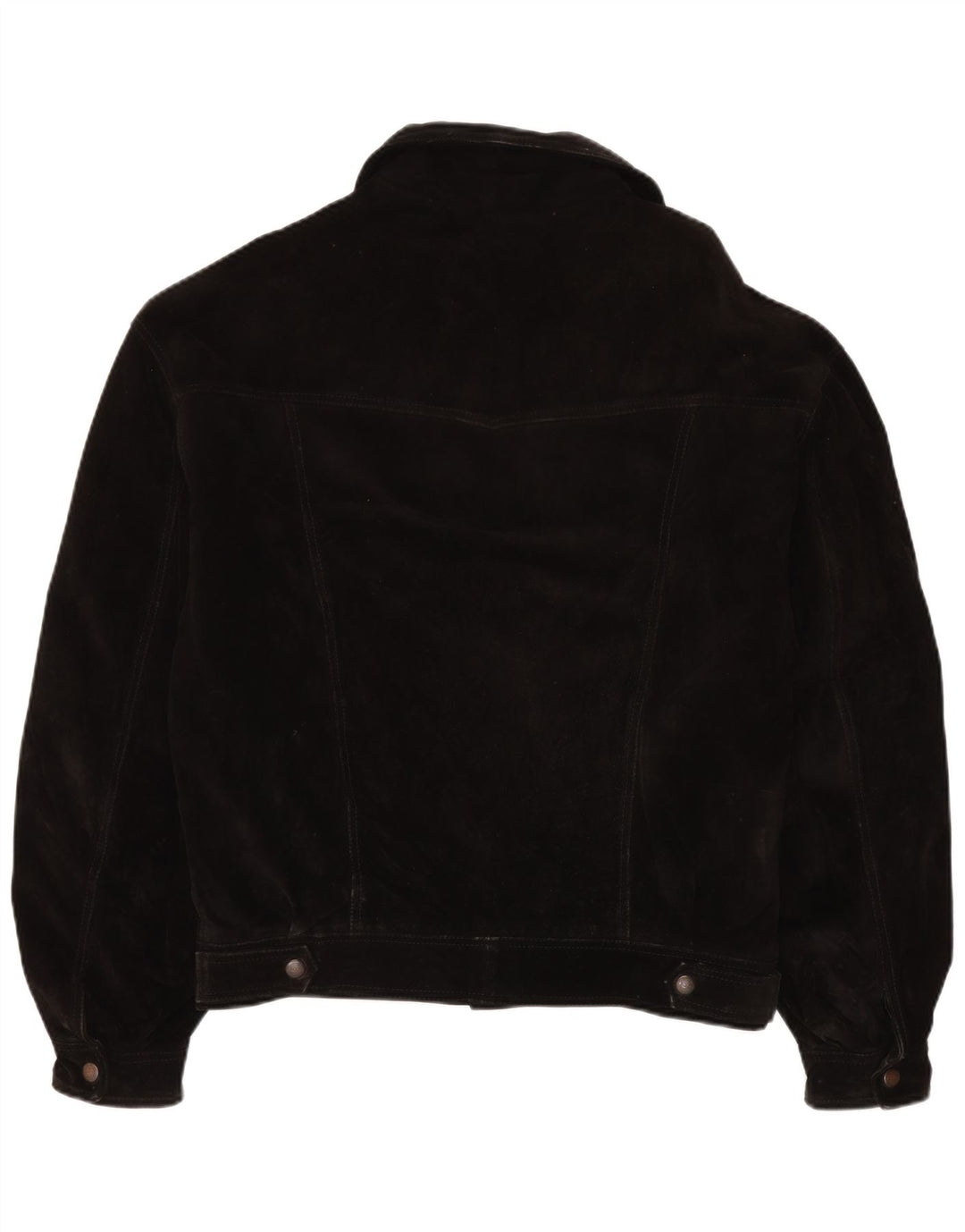 Vintage Herren Wildleder Bomberjacke IT 50 Großes schwarzes Leder