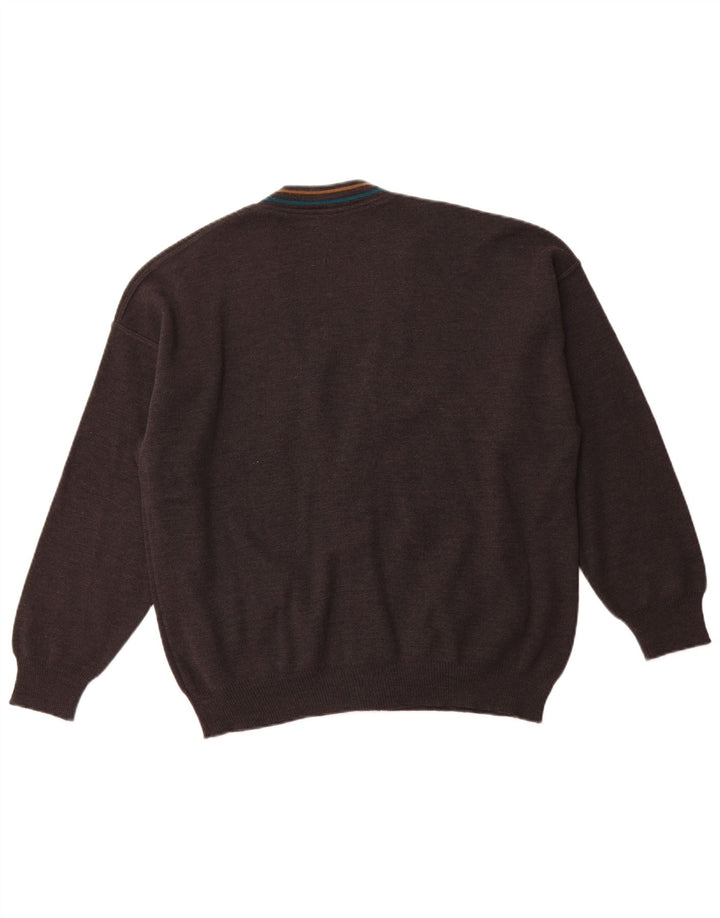 IL GRANCHIO Herren-Strickjacke, große graue Wolle