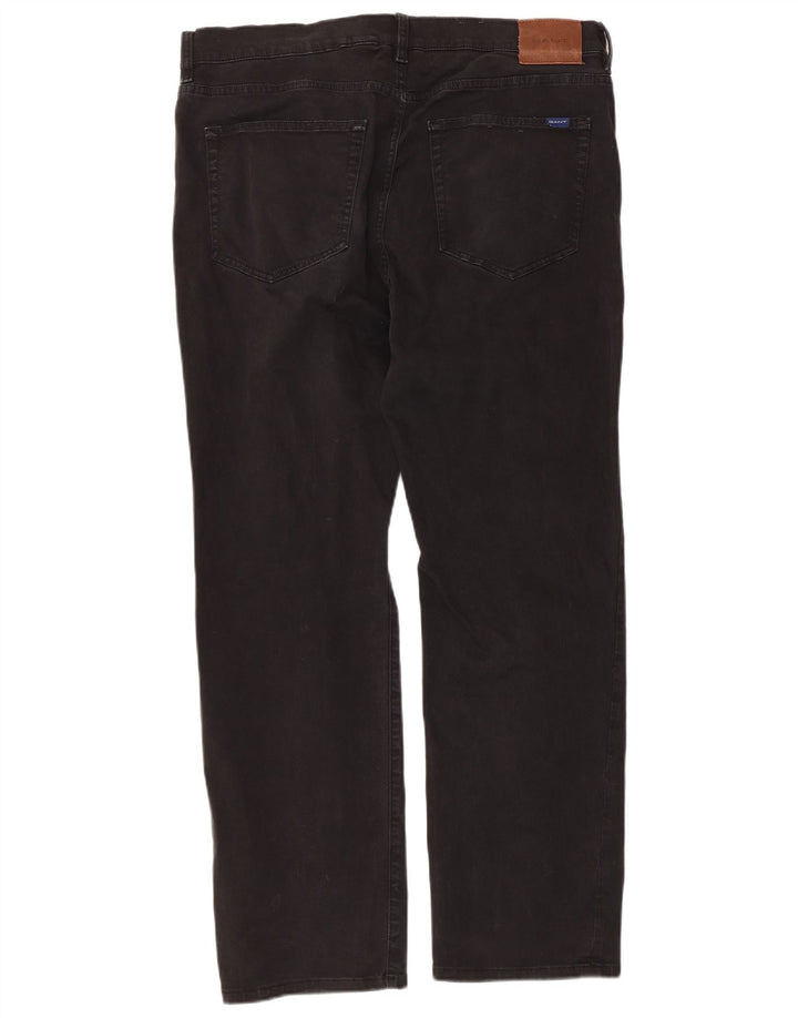 Gant Herren Straight Jeans W38 L30 Schwarze Baumwolle