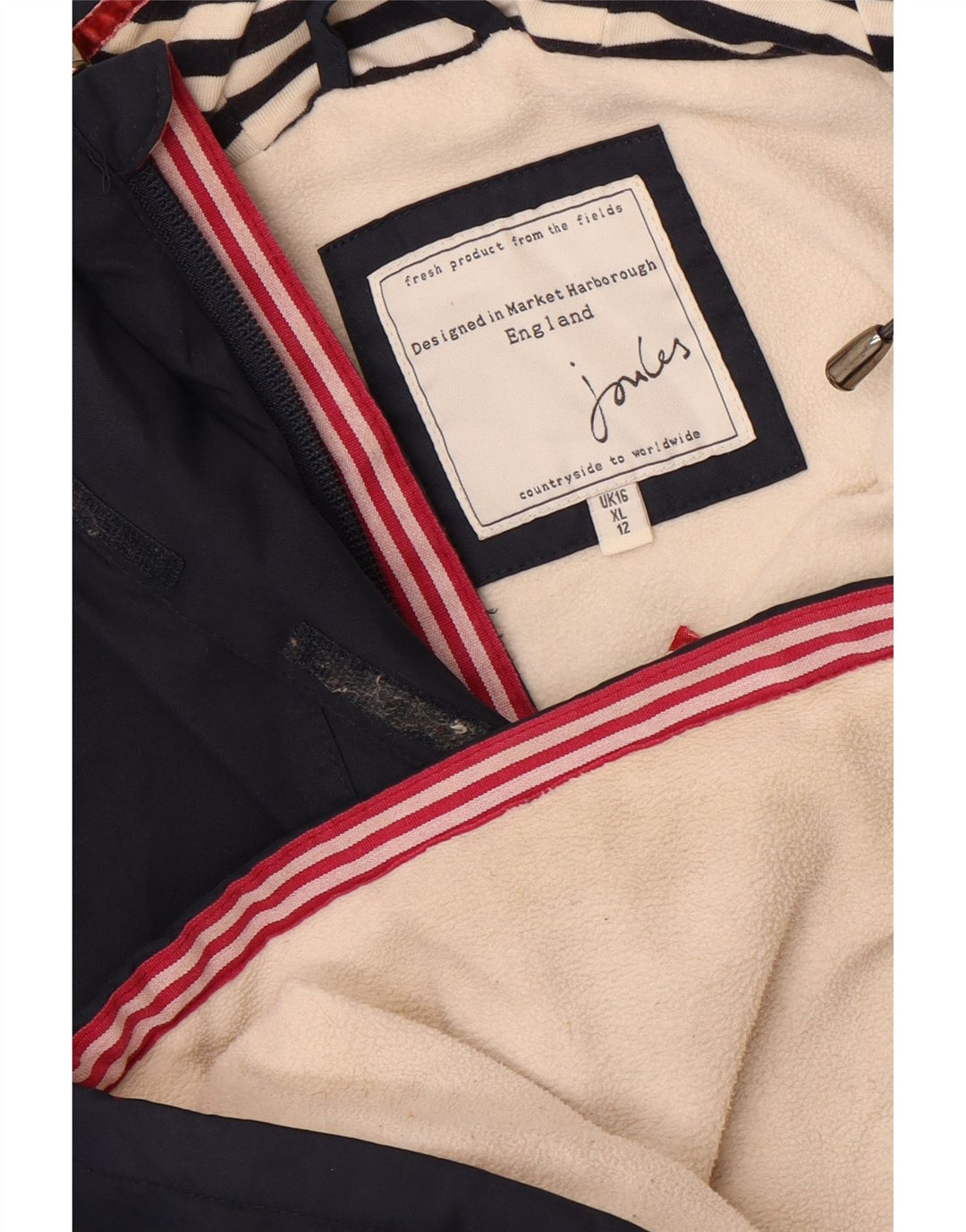 Joules Damen-Anorakjacke mit Kapuze, übergroß, Gr. 16, Marineblau