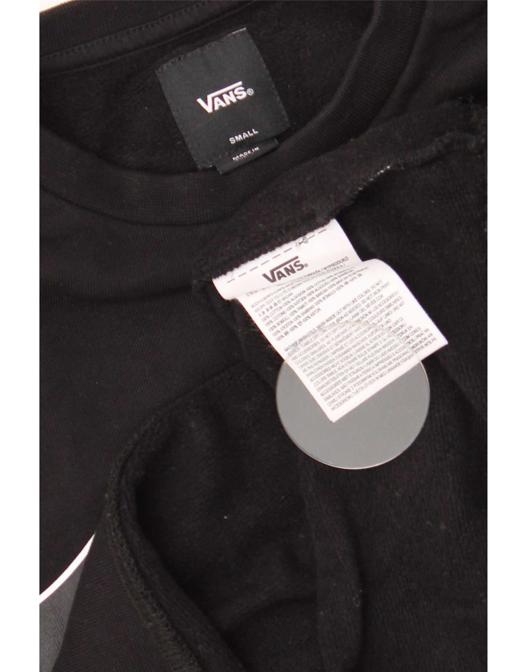 Vans Jungen-Sweatshirt mit Grafik, 8–9 Jahre, Größe S, schwarze Baumwolle