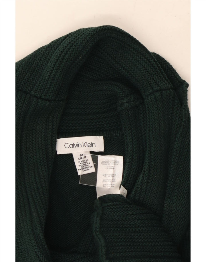 CALVIN KLEIN Damen-Pullover mit Rollkragen, Gr. 10, Größe S, grün, Baumwolle