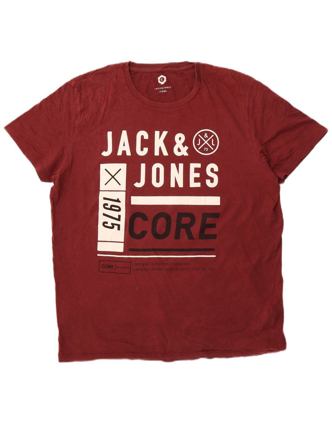 Jack & Jones Herren Grafik T-Shirt Top XL Kastanienbraun Baumwolle
