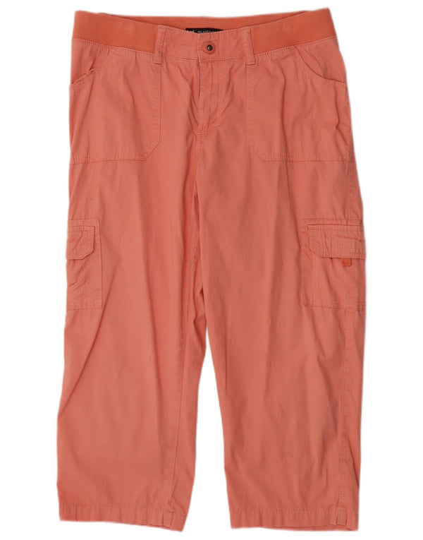 Lee Damen Capri Relaxed Fit Cargohose US 12 Large W34 L23 Rosa Baumwolle