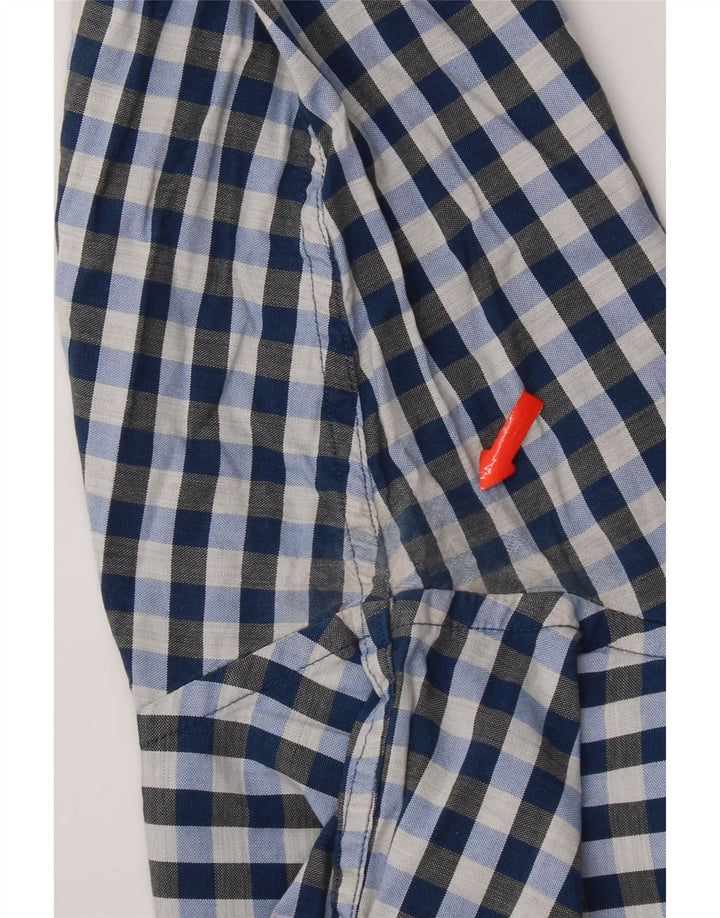 Gant Herren-Hemd mit normaler Passform, Größe 39/40, 15 1/2 mittelblaue Gingham-Baumwolle