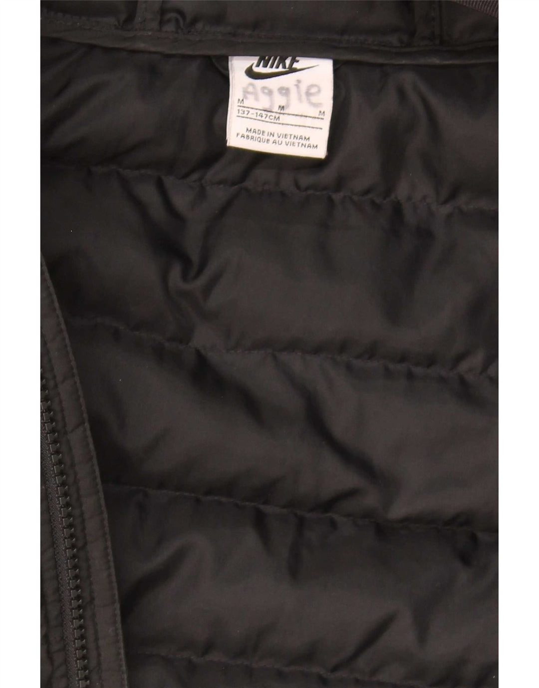 Nike Jungen-Kapuzenjacke, gepolstert, 10–11 Jahre, mittelgroßes schwarzes Polyester