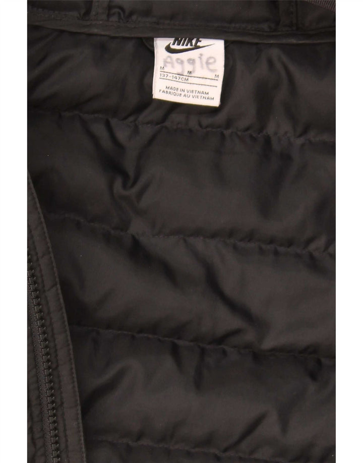 Nike Jungen-Kapuzenjacke, gepolstert, 10–11 Jahre, mittelgroßes schwarzes Polyester