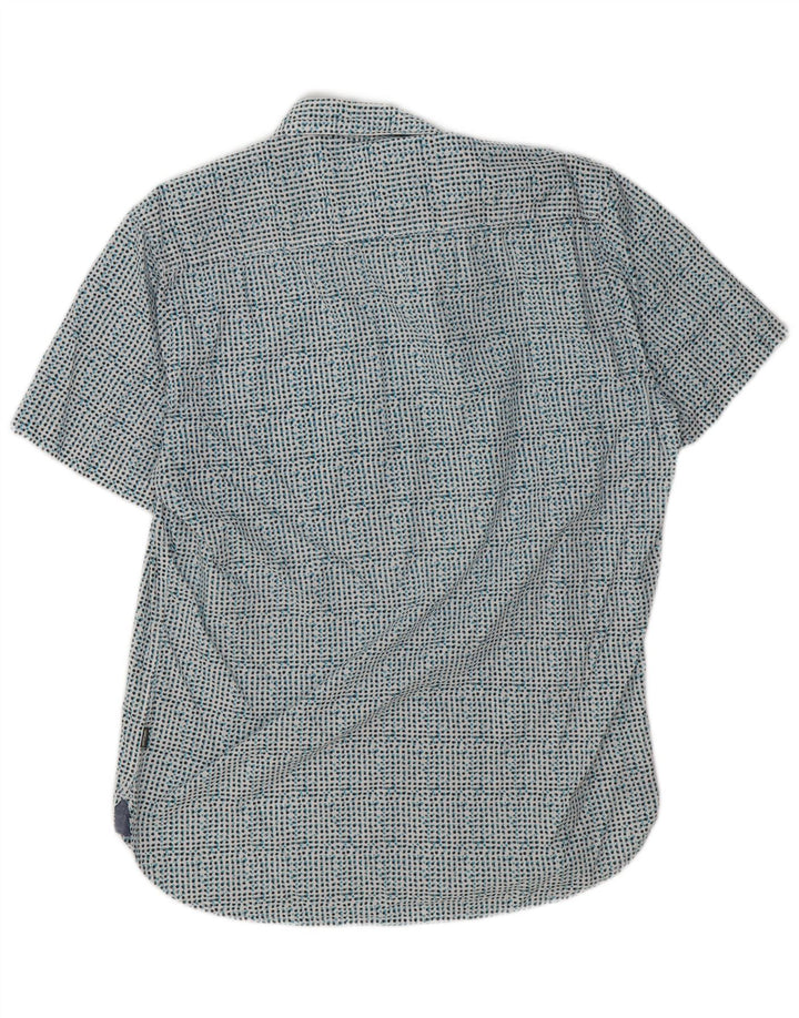 Camel Active Herren Kurzarm-Slim-Fit-Hemd, groß, blau gepunktet, Baumwolle