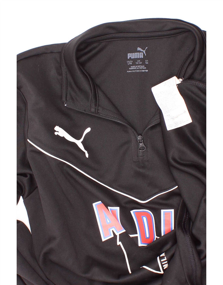 Puma Jungen Scuola Calcio Graphic Pullover Trainingsanzug Top 13-14 Jahre Schwarz