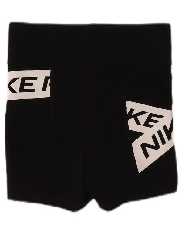 Nike Damen Dri Fit Graphic Sport Shorts UK 4 XS Schwarz Farbblock