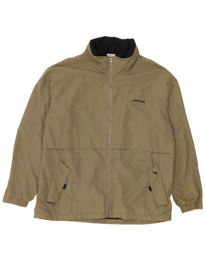 DIADORA Herren-Regenjacke mit Kapuze, UK 42, XL, Khaki, Polyamid
