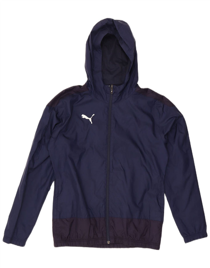 Puma Herren-Regenjacke mit Kapuze, UK 36, Größe S, Marineblau, Colourblock-Nylon