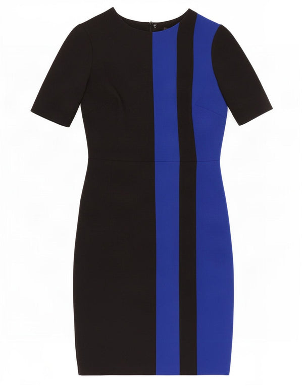 Marks & Spencer Damen Etuikleid UK 8 Small Schwarz Colourblock Polyester