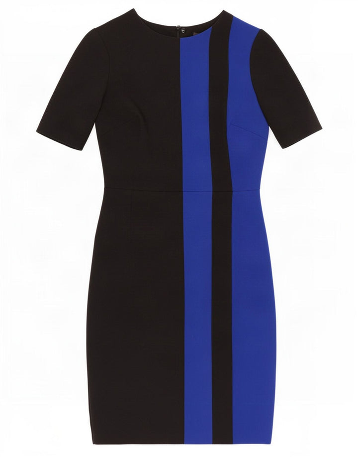 Marks & Spencer Damen Etuikleid UK 8 Small Schwarz Colourblock Polyester