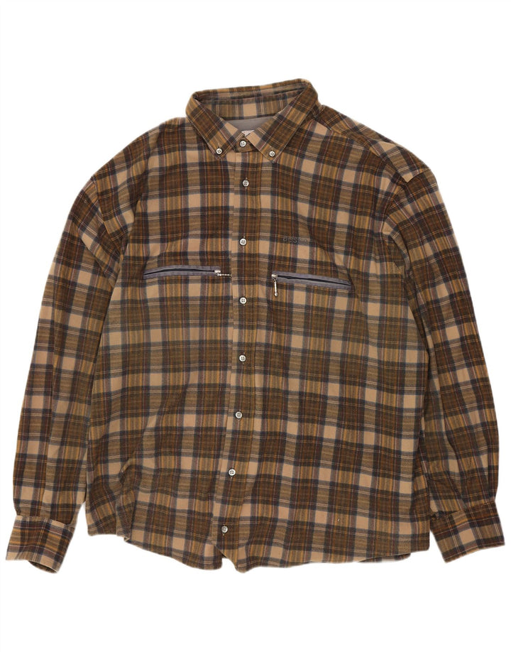 Aesse Herren Flanellhemd XL Braun kariert