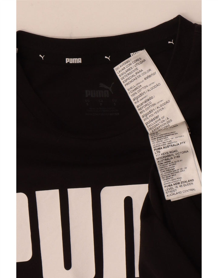 Puma Herren Grafik T-Shirt Top Small Schwarz Baumwolle