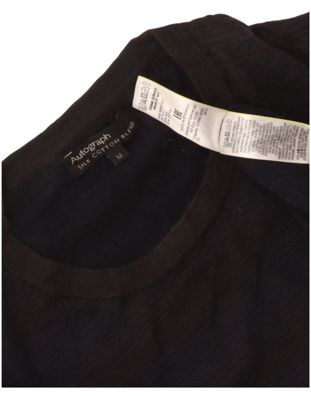 Marks & Spencer Herren Autograph Pullover mit Rundhalsausschnitt, mittelgroß, Marineblau