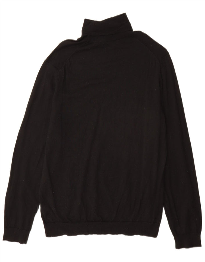 Marks & Spencer Herren-Pullover mit Rollkragen, XL, schwarze Merinowolle