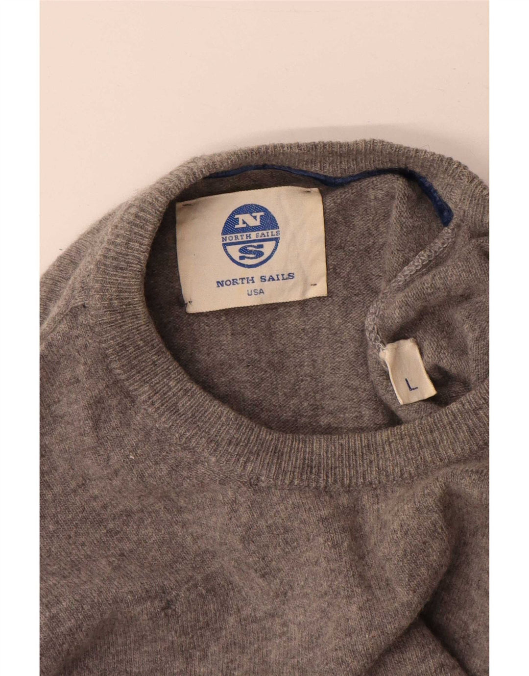 North Sails Herren-Pullover mit Rundhalsausschnitt, große graue Wolle