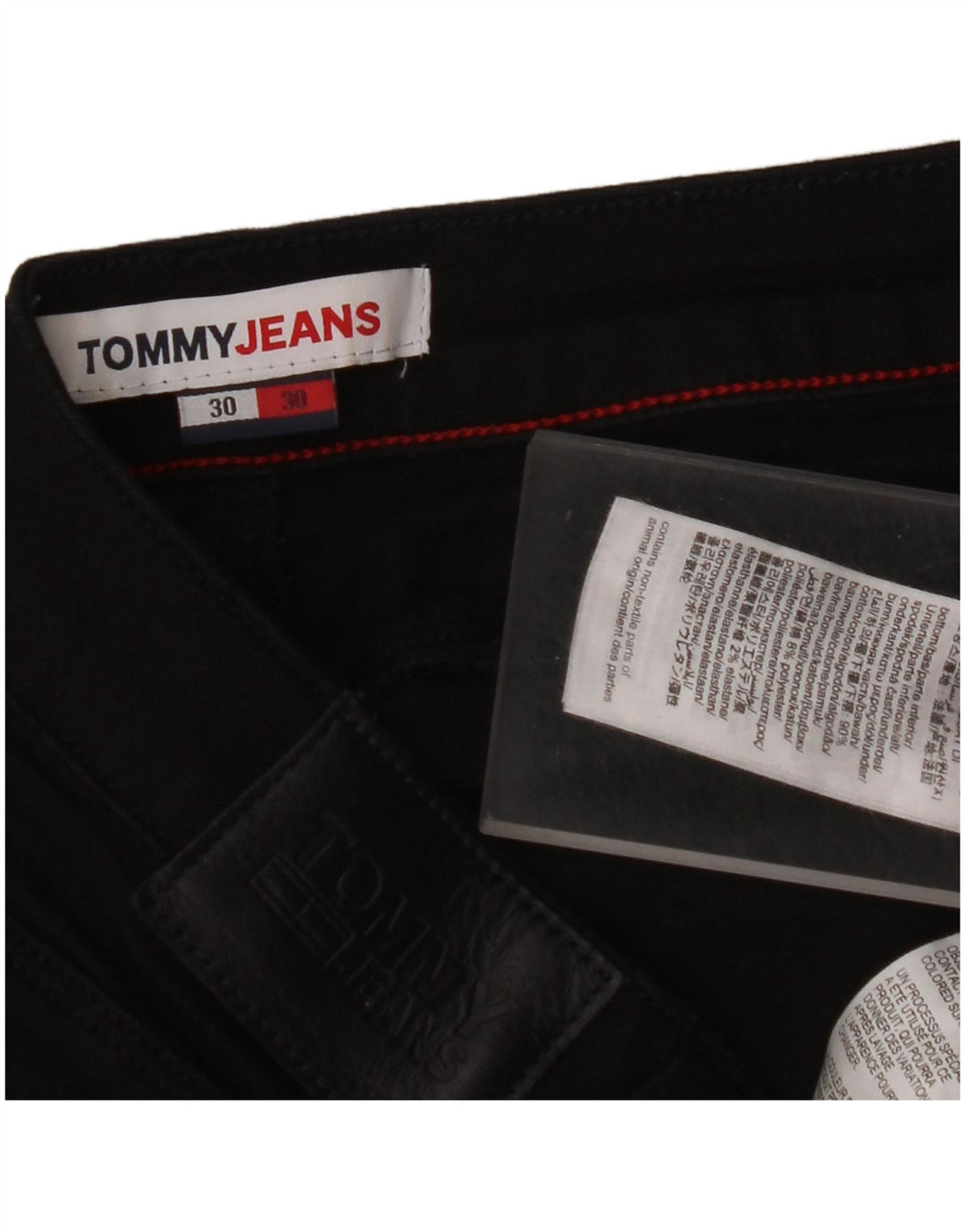TOMMY HILFIGER Damen Skinny Jeans W30 L30 Schwarze Baumwolle