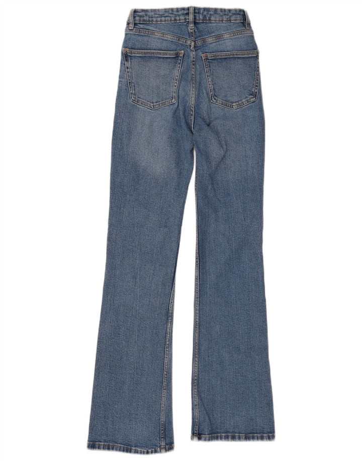 Zara Damen Schlagjeans EU 34 2XS W24 L30 Blaue Baumwolle