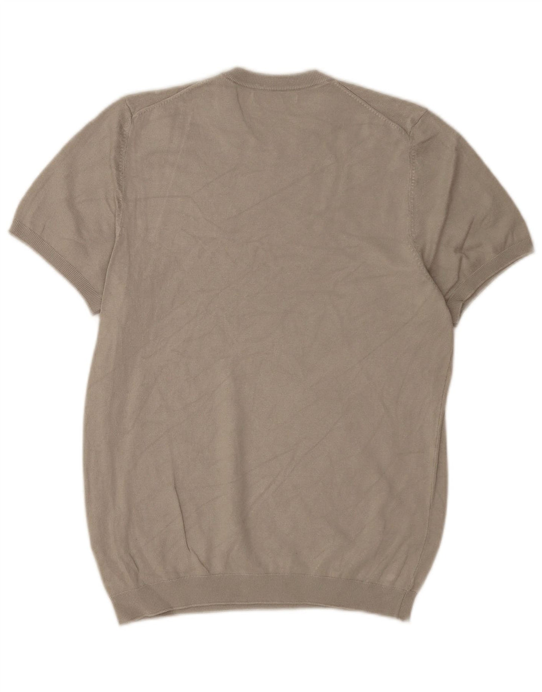 Zara Herren Kurzarm-Pullover mit Rundhalsausschnitt, Größe S, graue Viskose