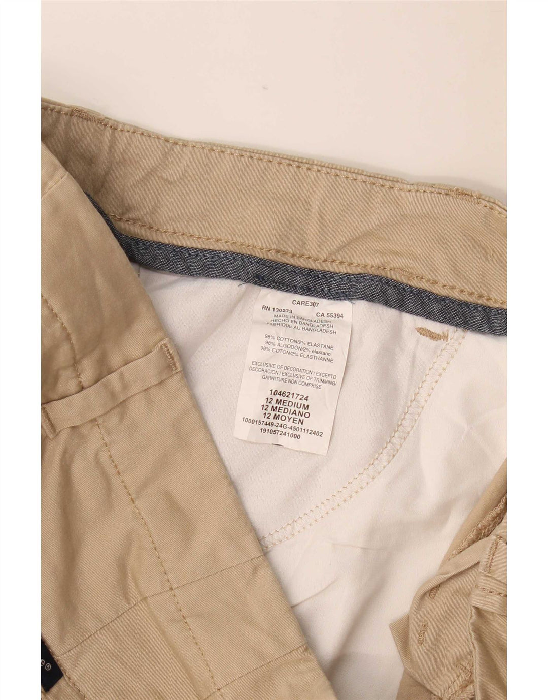 Lee Damen Freizeitshorts US 12 Large W34 Beige Baumwolle