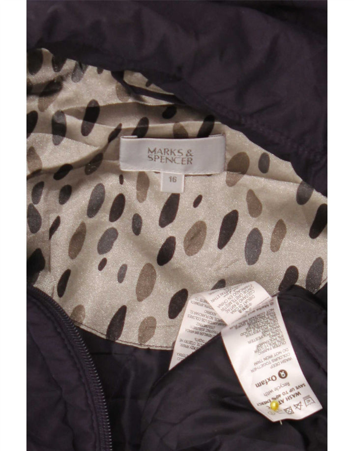 Marks & Spencer Damen-Windbreakerjacke mit Kapuze, UK 18, XL, Lila, Polyester