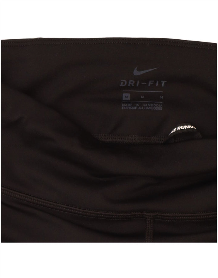 Nike Damen Dri Fit Capri Leggings UK 12 Medium Schwarz