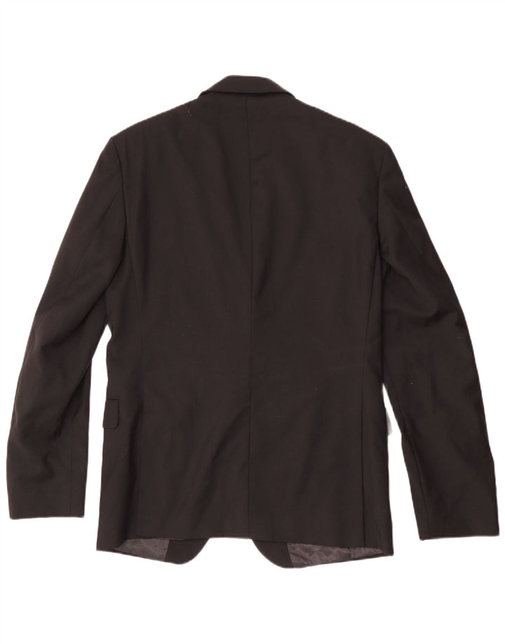 Calvin Klein Herren-Blazer mit 2 Knöpfen, UK 40, große schwarze Wolle